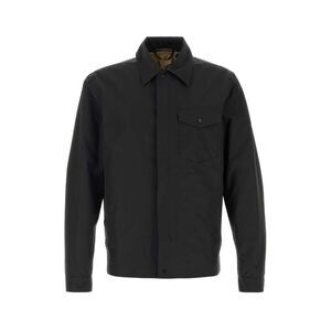 Ten C Men Black Nylon Blend Bonded Shirt